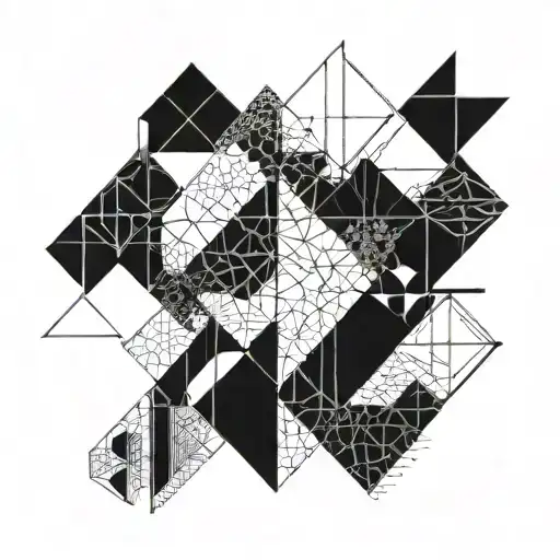 Abstract geometric patterns inspired by trading charts tattoo design idea