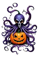 jack o lantern, tentacles, eldritch, deep space tattoo design idea