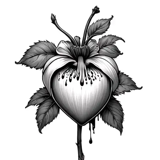 Bleeding Heart Flower tattoo design idea