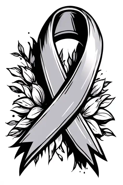 breast cancer awareness ribbon tattoo design idea