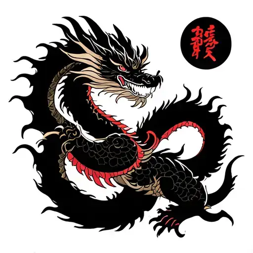 Japanese style dragon tattoo tattoo design idea