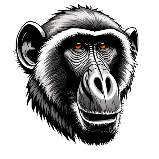 baboon with A luta continua written across tattoo design idea