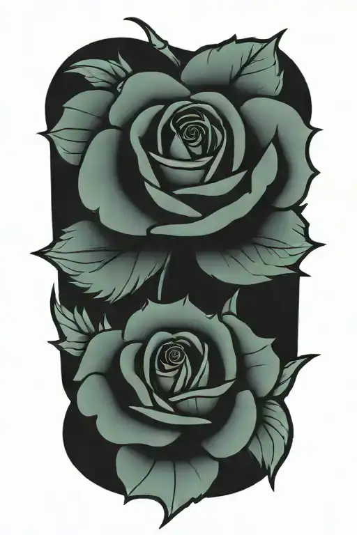 gap filler american traditional rose tattoo design idea