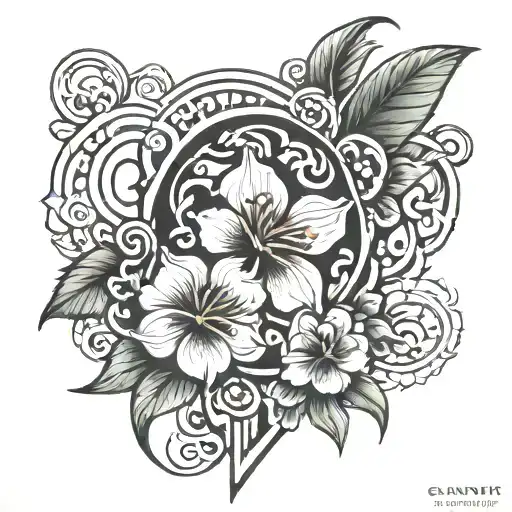 Filipino California gaelic 5 point feminine tattoo design idea