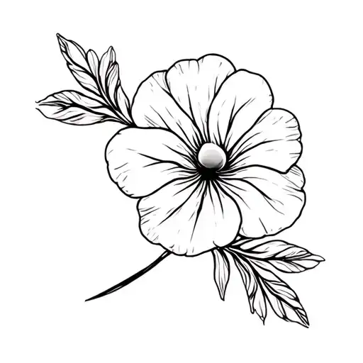pansy birth flower tattoo design idea