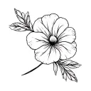 pansy birth flower tattoo design idea