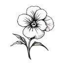 pansy birth flower tattoo design idea
