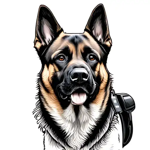 Malinois Dog Police tattoo design idea