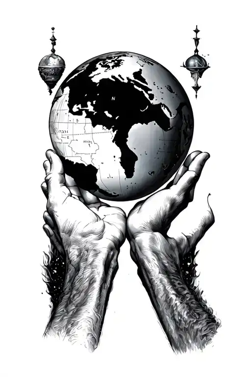atlas holding the world tattoo design idea