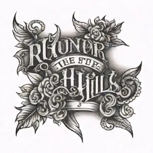 the words "run for the hills tate mcrae" tattoo design idea
