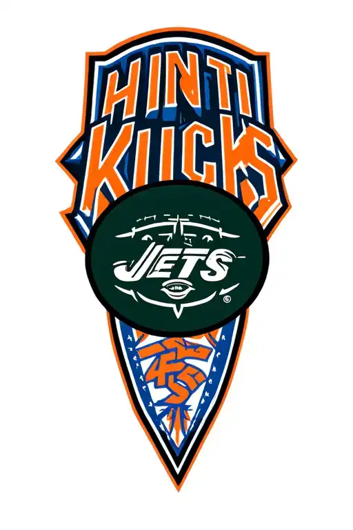New york Mets Knicks and Jets logo tattoo design idea