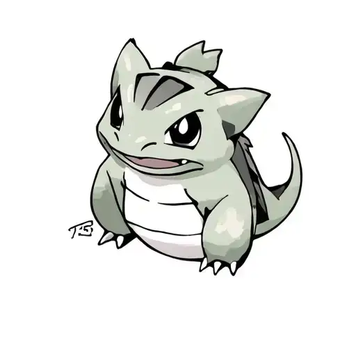 Bulbasaur japanese wall art tattoo design idea