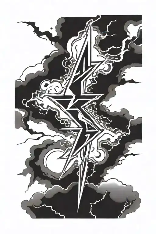 13 point lightning bolt symbol tattoo design idea