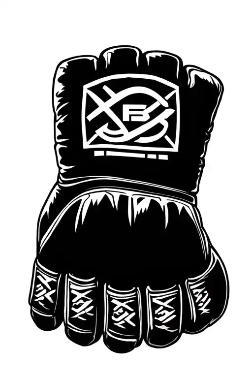 glove mma fighter tattoo design idea