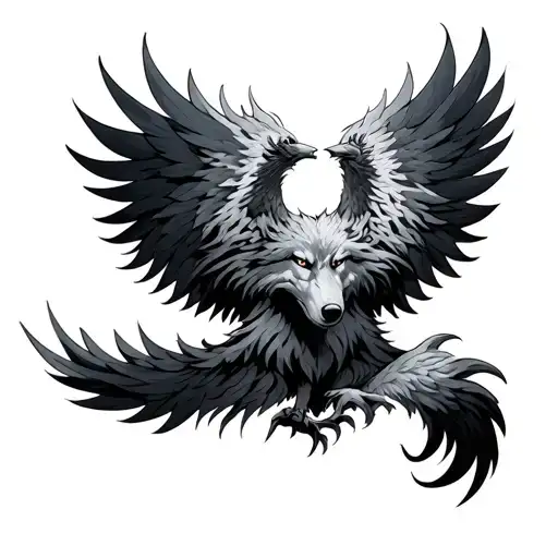 Wolf Phoenix tattoo design idea