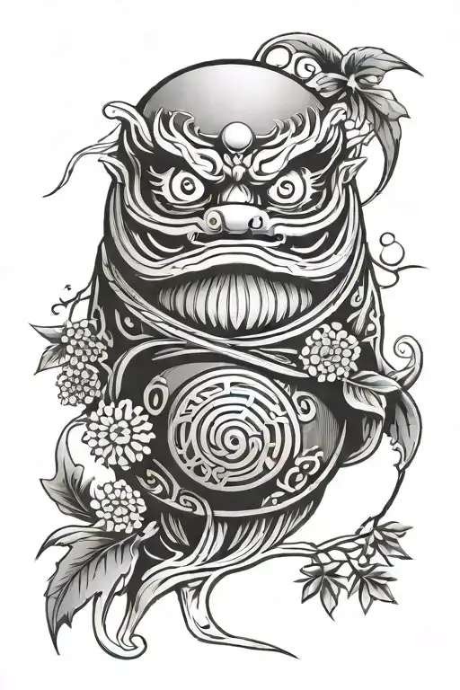 Daruma Doll tattoo design idea