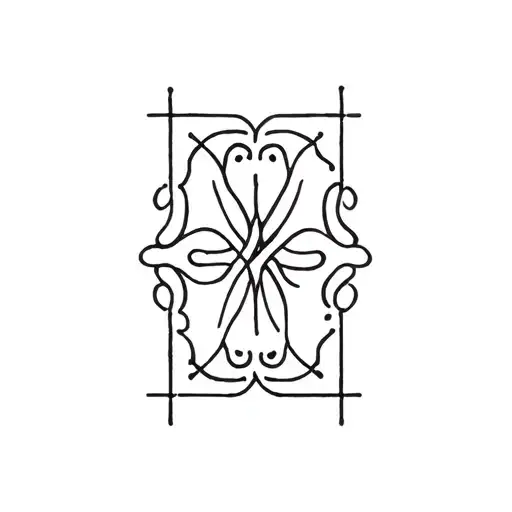 Portuguese cement tile with mãe and pai tattoo design idea