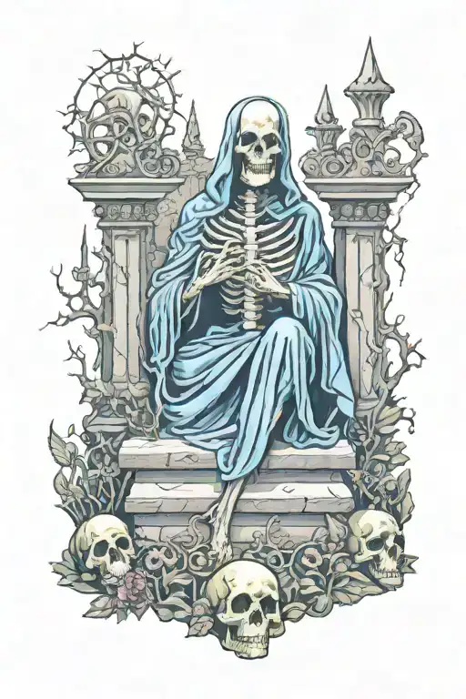 Lich in a Graveyard tattoo design idea