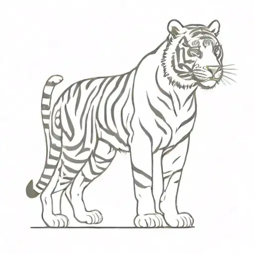Tiger full body tattoo design idea