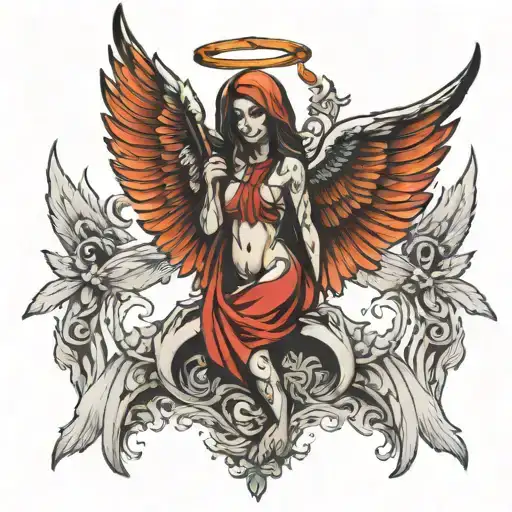 angel of death tattoo design idea