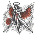 angel of death tattoo design idea