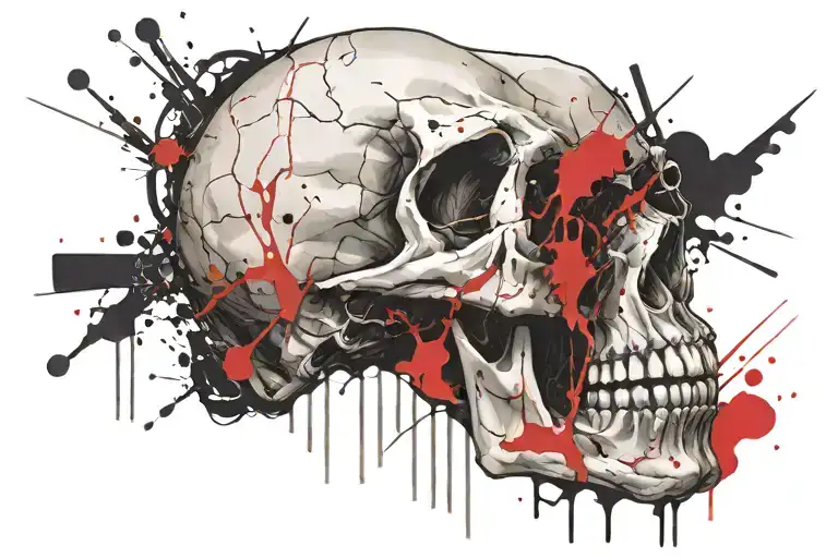 skull and saitama  tattoo design idea