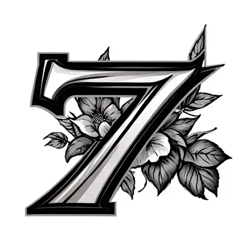 lucky number 7 tattoo design idea