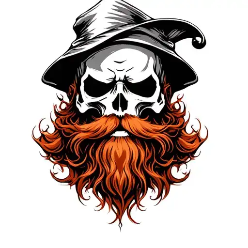 irish reaper with red beard tattoo design idea
