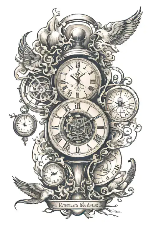 time heals all tattoo design idea