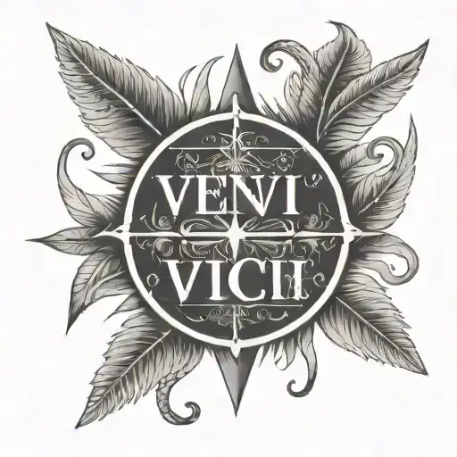 veni vidi vici text geo symmetrical shapes tattoo mood tattoo design idea