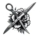 razor ang scissor tattoo design idea