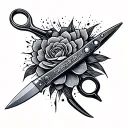 razor ang scissor tattoo design idea