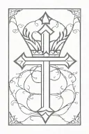 cross with king's crown tattoo design idea