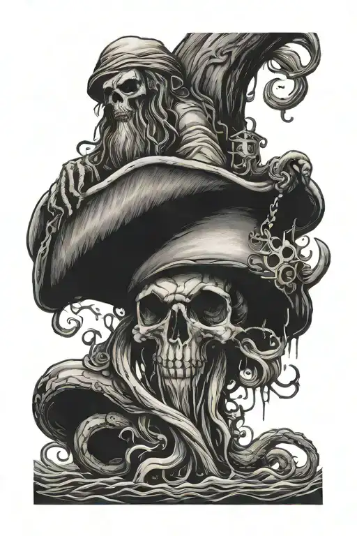 Davy jones back of my leg tattoo tattoo design idea