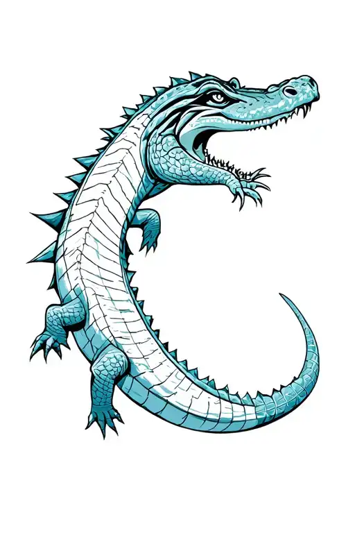 Alligator samurai tattoo design idea