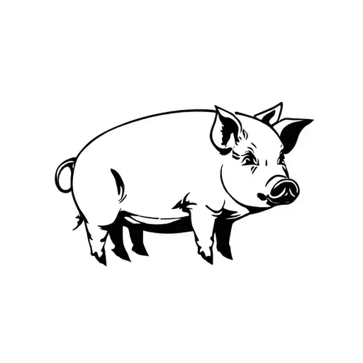 Japanese style pig tattoo design idea
