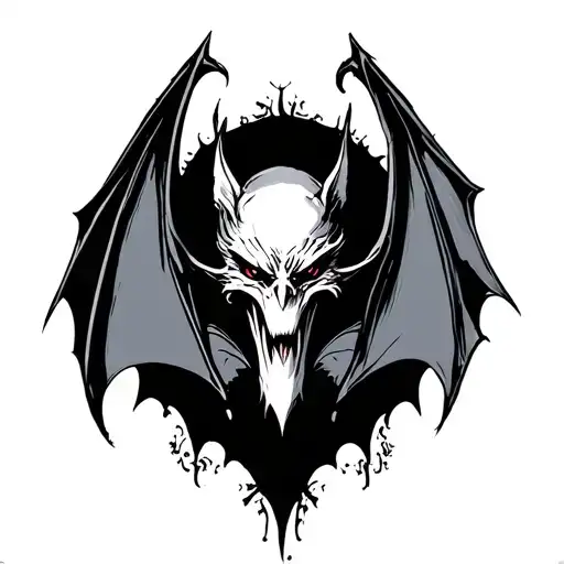 Gothic Bat tattoo design idea