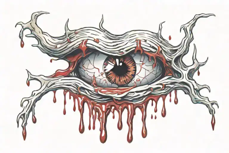 Blood dripping tattoo design idea