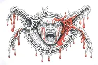 Blood dripping tattoo design idea