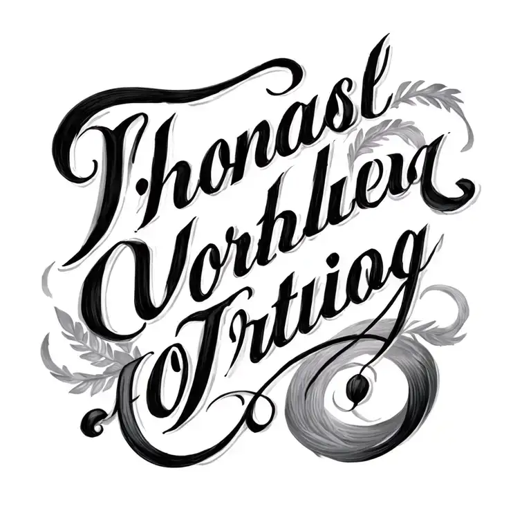 Thomas J O'Brien cursive writing tattoo design idea