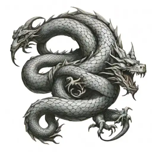 Ouroboros dragon tattoo design idea