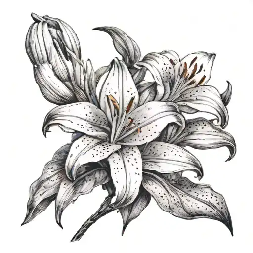 stargazer lilies : full tattoo design idea