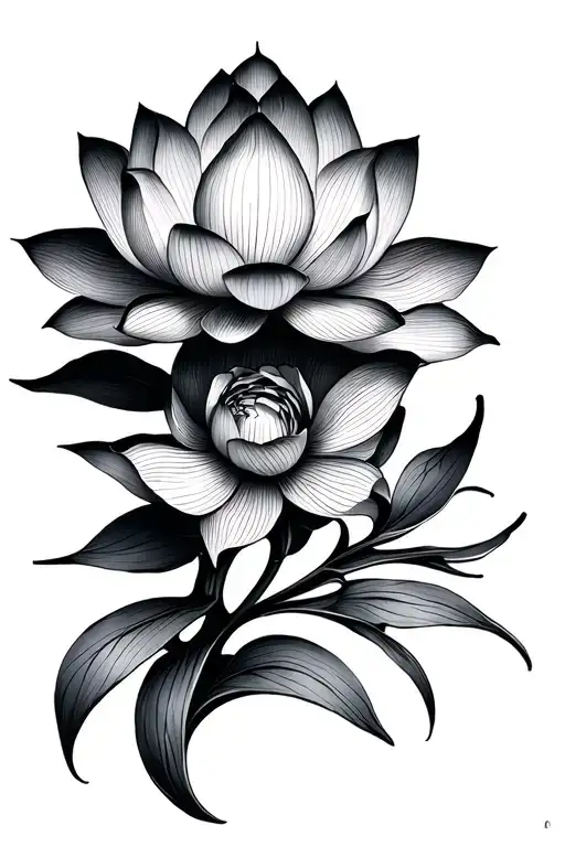 Spinal tattoo: Lotus flower tattoo design idea