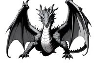 dragon with wings spread facing front tattoo design idea