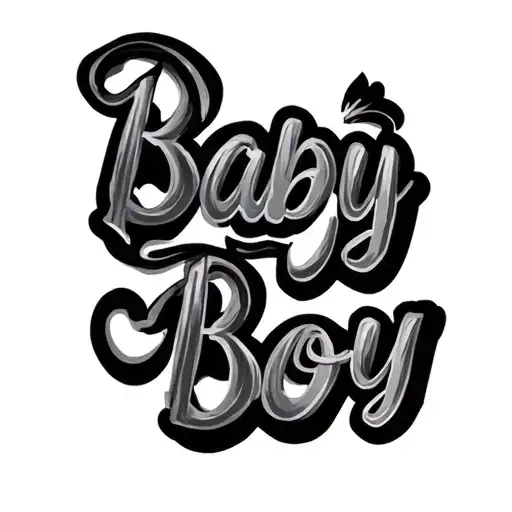 baby boy name written tattoo design idea