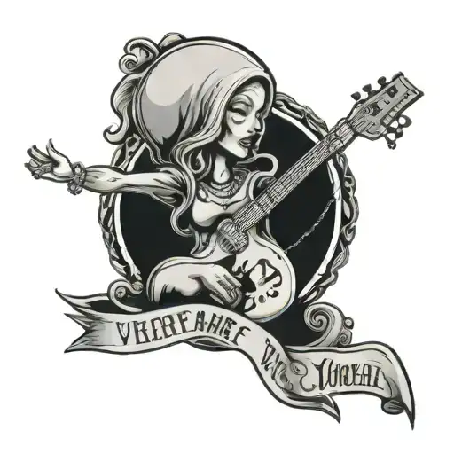 vierge marie, rock n roll, coifure année 70 road sign tattoo design idea