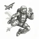 Skydiving tattoo design idea