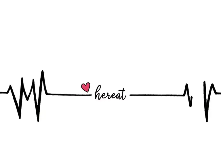 Couple name Hearbeat tattoo design idea