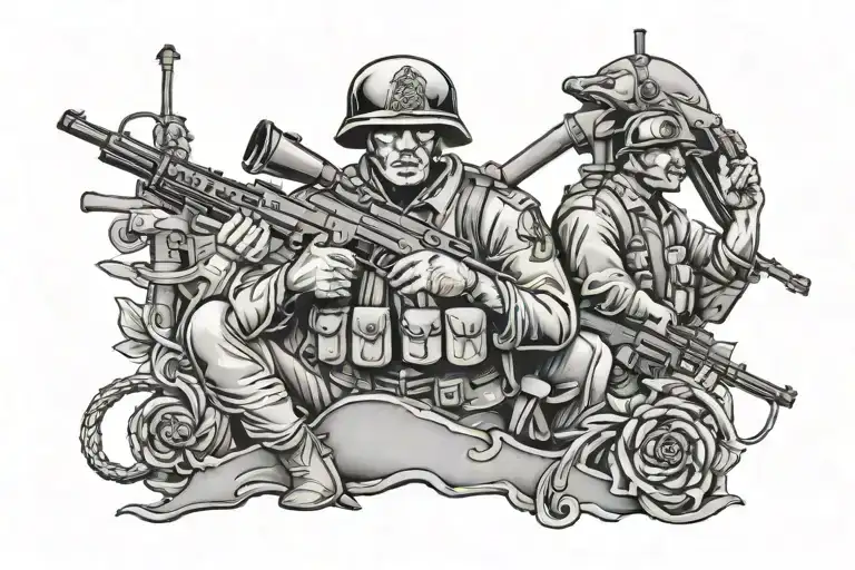 marines infantry tattoo design idea