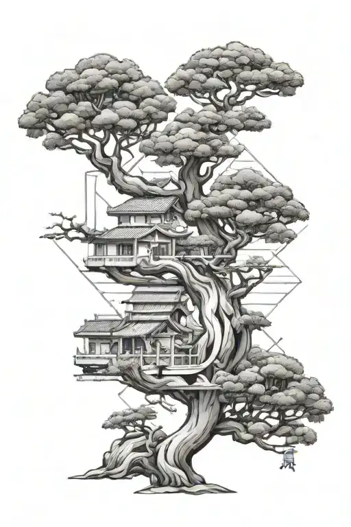 bjj and bonsai tree tattoo design idea
